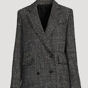 Theory Black and Gray Tweed Blazer